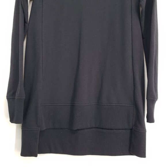 Theory High Low Split Hem Pullover Sweatshirt Top XS Womens Crew Neck Black - Picture 5 of 7